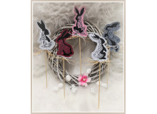 Stickserie - ITH blumige Osterhasen Stecker